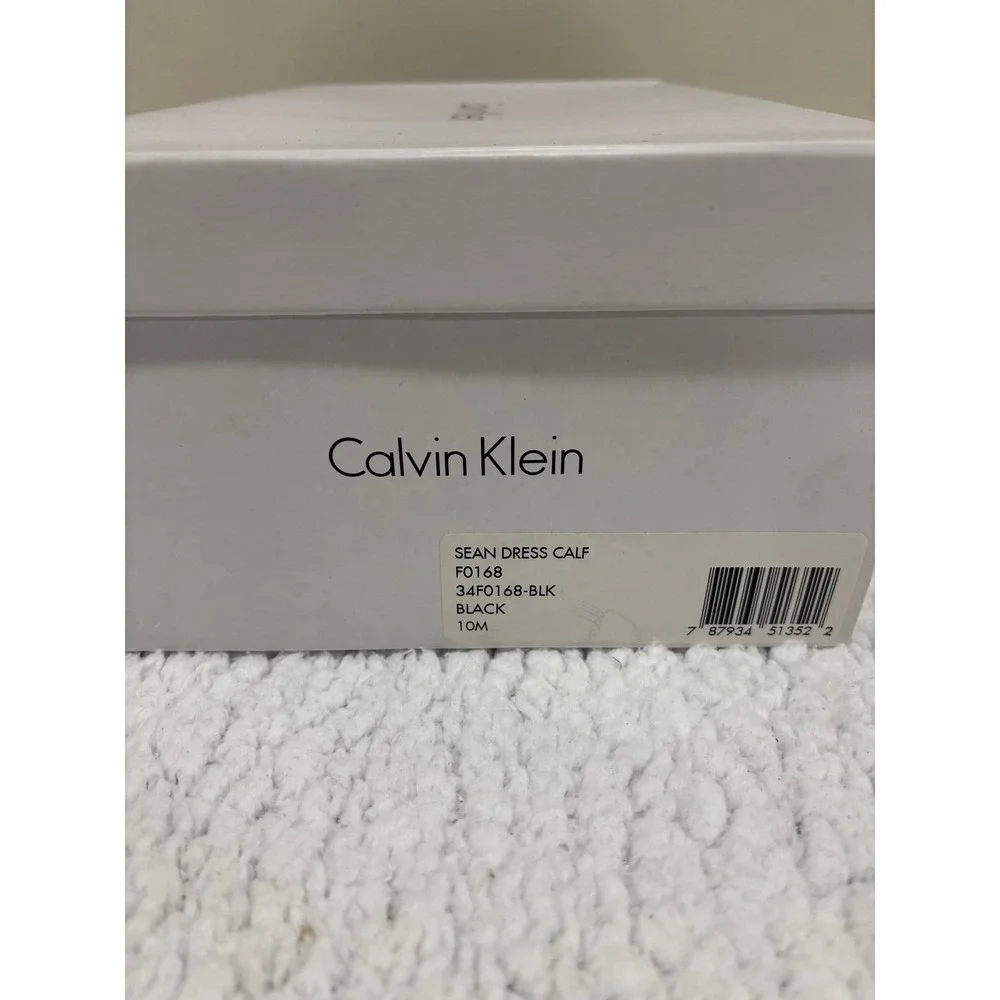 Calvin‎ Klein 10M Black Sean Dress Calf Loafers Mens Casual Preppy Shoes